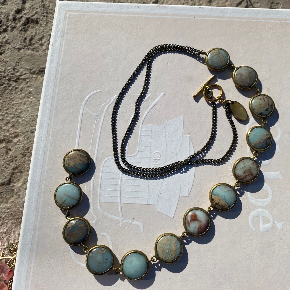 Beautiful Green & Blue Marble Necklace by Lena Bernard